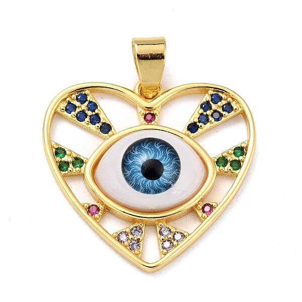 Brass Micro Pave Colorful Cubic Zirconia Pendants