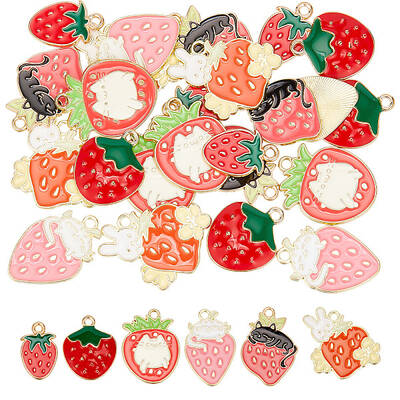 24Pcs 6 Style Zinc Alloy Enamel Pendants