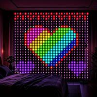 6.6FT X 6.6FT Smart LED Curtain Lights, 400 RGB USB-Powered Wireless String Lights With APP + Remote Control, Dynamic Color C...