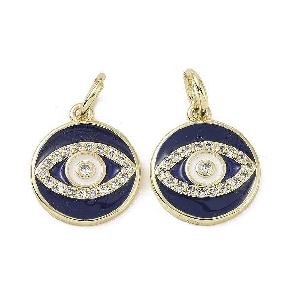 Real 18K Gold Plated Brass Micro Pave Cubic Zirconia Pendants