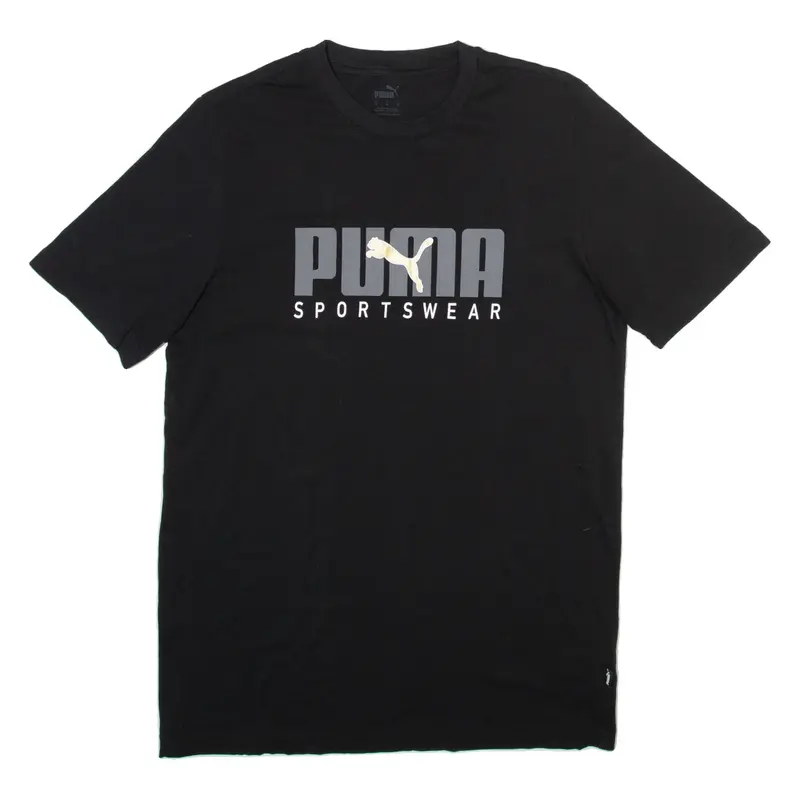 PUMA Mens T-Shirt Black Crew Neck M