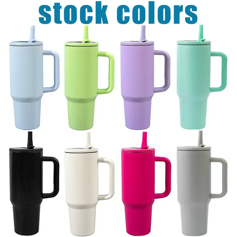 Bablov 40oz Large Capacity Travel Mug, 1 Count Portable Vacuum Insulated Water Bottle with Handle & Foldable Straw, Drinking ...