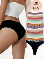20pcs  underwear women Seamless Underwear for Women No Show Invisible Panties - Comfortable Soft Breathable Everyday Thongs &...
