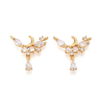 Brass Micro Pave Cubic Zirconia Pendants