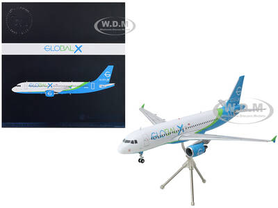 Airbus A320 Commercial Aircraft GlobalX Airlines White with Blue and Green Tail Gemini 200 Series 1/200 Diecast Model Airplan...