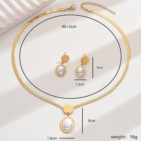 Stylish Stainless Steel Snake Chain Necklace & Stud Earrings for Women