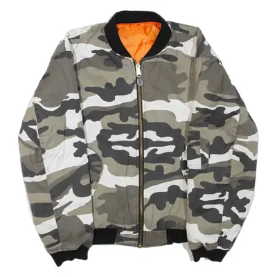Mens Jacket Green Camouflage L