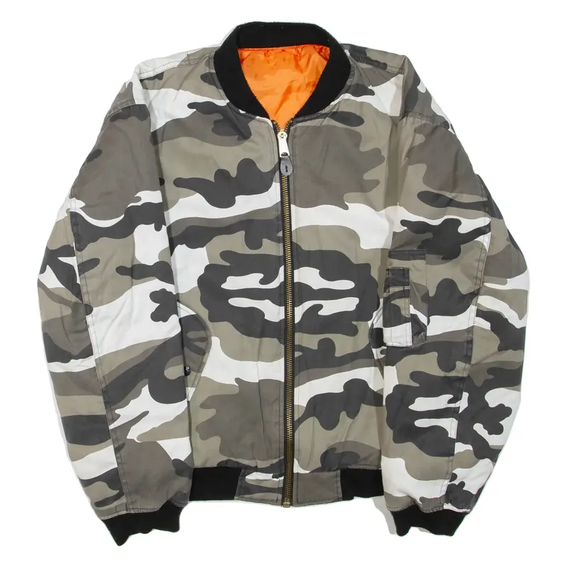 Mens Jacket Green Camouflage L