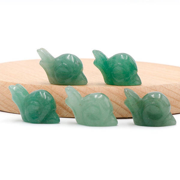 Natural Green Aventurine Carved Healing Snail Figurines