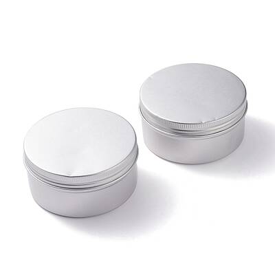 (Defective Closeout Sale Border damaged)Aluminum Screw Cream Jar