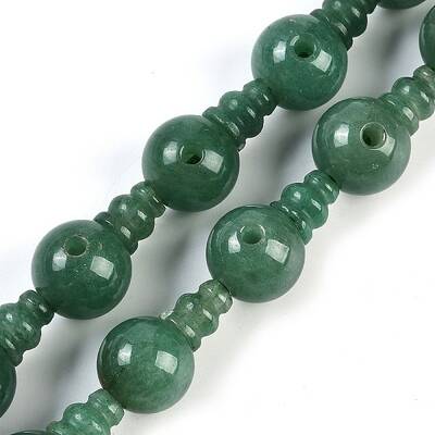 Natural Green Aventurine 3-Hole Guru Beads Strands