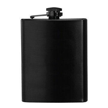 50 Promotional 8 oz Black Stainless Steel Hip Flask - Matte