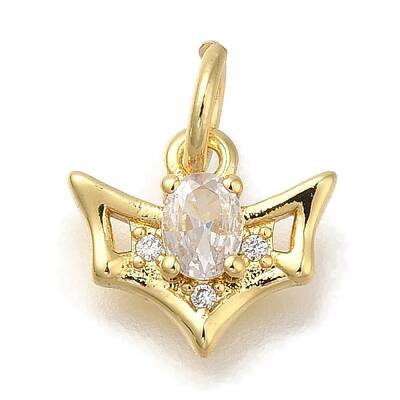 Rack Plating Brass Micro Pave Cubic Zirconia Charms
