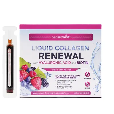 NatureWise Liquid Collagen Renewal - Hydrolyzed Liquid Collagen for Women & Men 4000mg - High Absorption Liquid Collagen Drin...