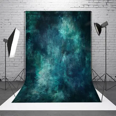 Mystical Blue Green Abstract Artwork Hazy Backdrop - Aperturee