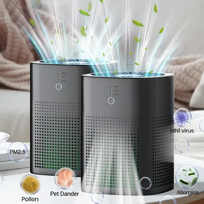 CHIVALZ 2 Pack air purifiers for Home bedroom, nursery, offices, Quite with sleep mode 24dB. HEAP Filter for Pet&smoke  natur...