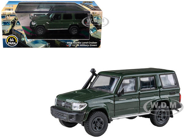 2014 Toyota Land Cruiser LC 76 Military Green 1/64 Diecast Model Car by Paragon Models