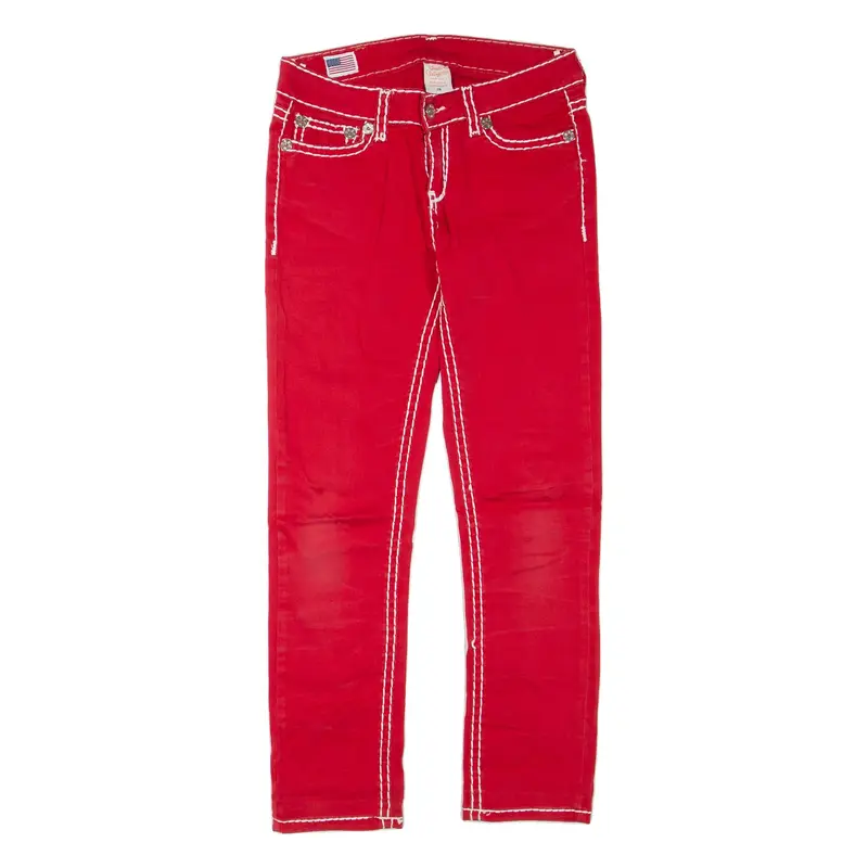 TRUE RELIGION Womens Trousers Red Regular Straight W28 L28