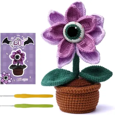 Complete Crochet Starter Kit, 1 Set DIY Crochet Knitting Kit with Instruction, DIY Craft Supplies, DIY Gifts for Friends & F...