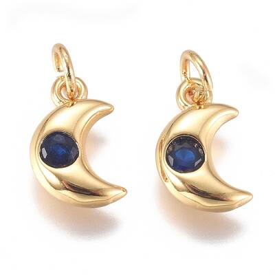 Brass Micro Pave Cubic Zirconia Charms