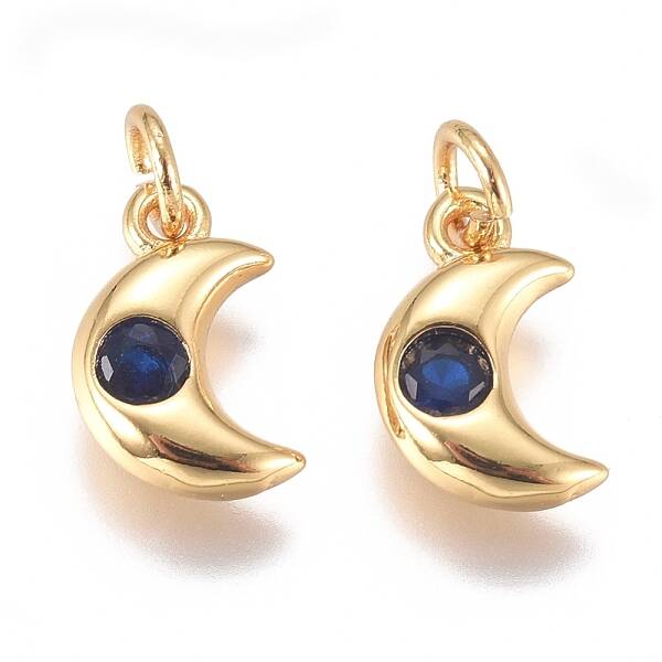 Brass Micro Pave Cubic Zirconia Charms