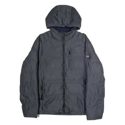 MICHAEL KORS Mens Puffer Jacket Grey Hooded L
