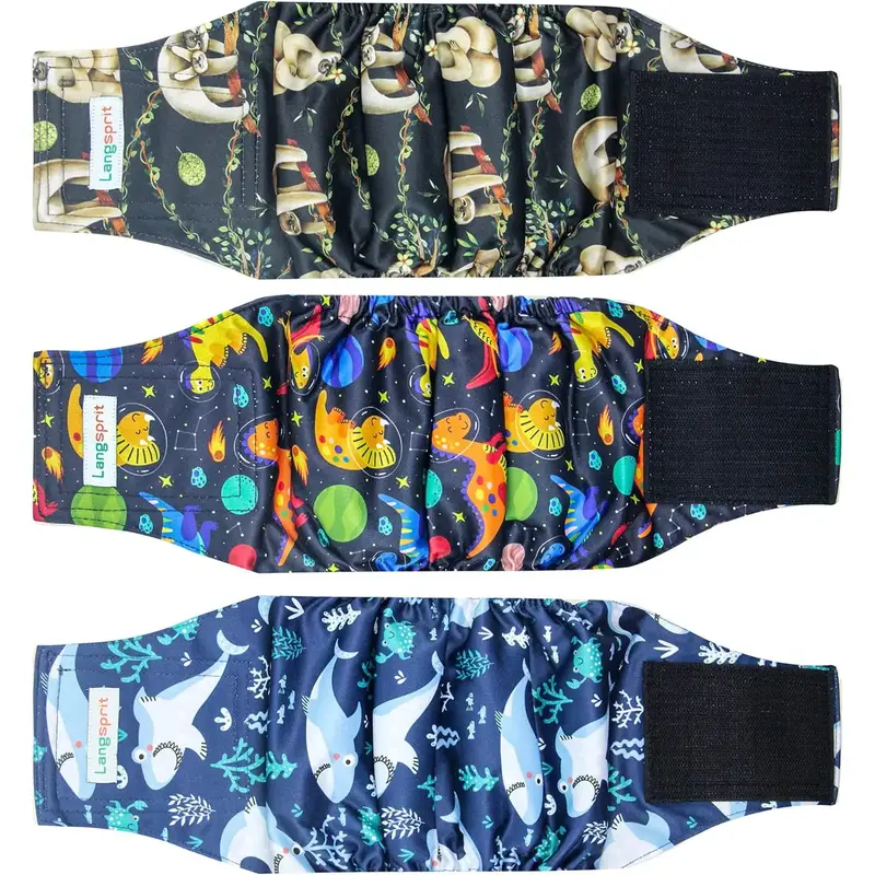 Dog Reusable and Washable Diapers for Male and Female Dogs, Pañales para los perros (Pack of 3)