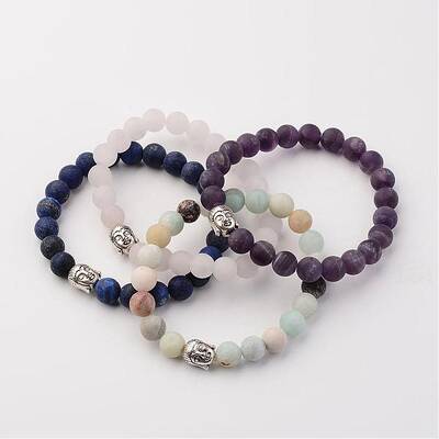 Natural Gemstone Beads Stretch Bracelets