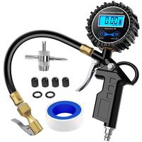 Nilight 50026R Digital Tire Inflator Pressure Gauge,250 PSI Air Chuck and Compressor Accessories Heavy Duty with Rubber Hose ...
