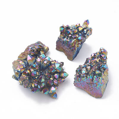 Electroplate Natural Druzy Quartz Crystal Decorations