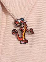 Cartoon Dragon Design Brooch, Cute Fashion Alloy Badge for Daily Clothing Decor, Trendy All-match & Exquisite Brooch for Birt...