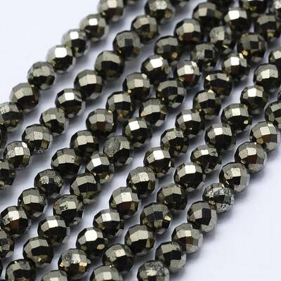 Natural Pyrite Beads Strands