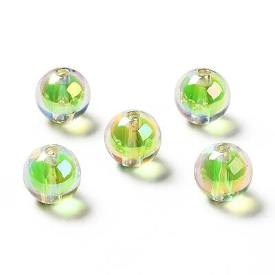 Two Tone UV Plating Rainbow Iridescent Acrylic Beads