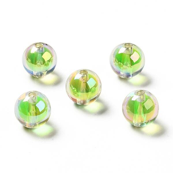 Two Tone UV Plating Rainbow Iridescent Acrylic Beads