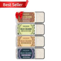 Viking Revolution - 4 pack Solid Cologne for Men – Travel Size Balm | Cedar, Sandalwood, Vetiver, Clary Sage