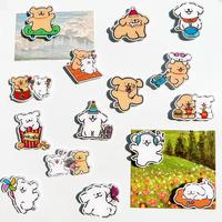 2025 Line Art Cute Cartoon Dog Fridge Magnet Internet Celebrity Magnet for Students silk dresses