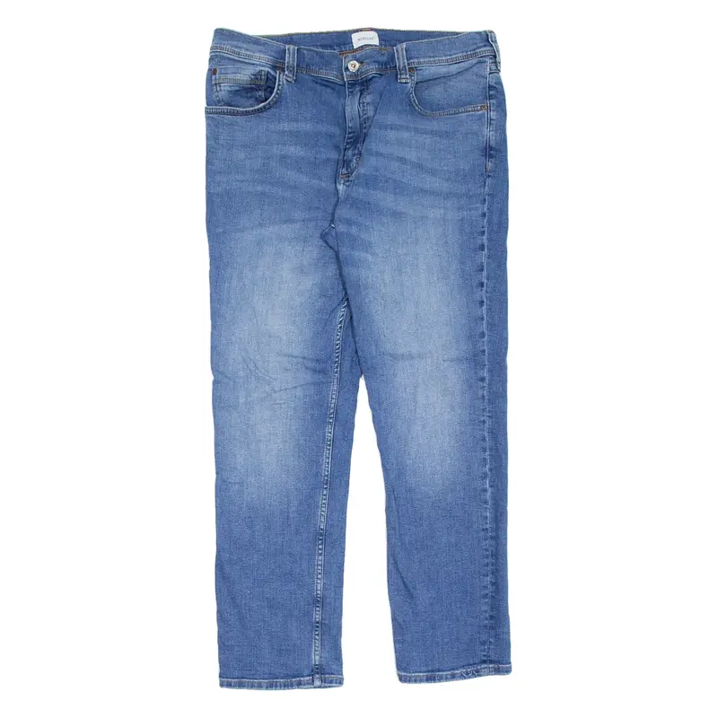 MUSTANG Mens Jeans Blue Regular Straight Stone Wash W34 L30