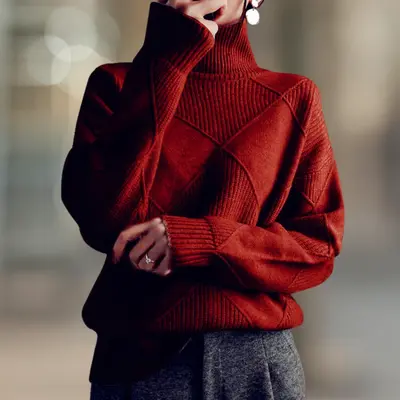 Aspen Ultra Cozy Ribbed Knit Turtleneck Women's Sweater