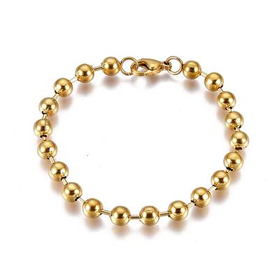 Ion Plating(IP) 304 Stainless Steel Ball Chain Bracelets