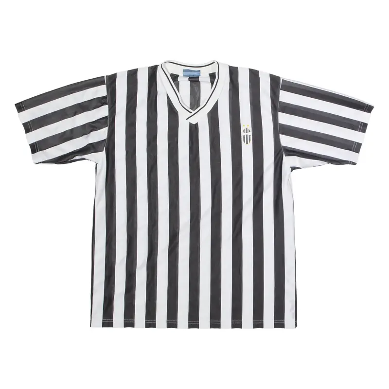 X-ISLE Mens Football Shirt Jersey White 90s V-Neck L