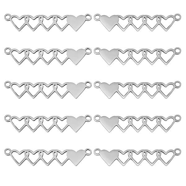 10Pcs Stainless Steel Connector Charms