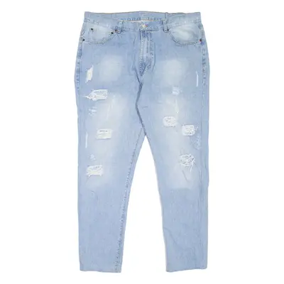 BRIOX Mens Jeans Blue Slim Tapered Stone Wash W40 L29
