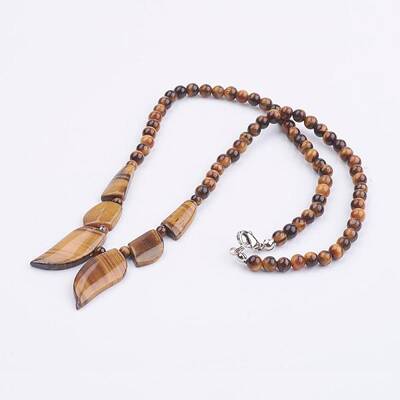 Natural Tiger Eye Beaded Necklaces