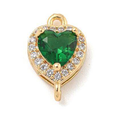 Brass Pave Cubic Zirconia Connector Charms