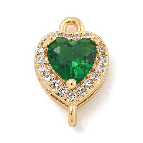 Brass Pave Cubic Zirconia Connector Charms