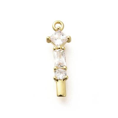 Brass Micro Pave Cubic Zirconia Pendants
