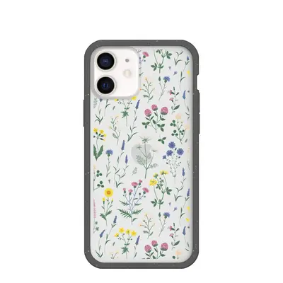 Clear Shadow Blooms iPhone 12/ iPhone 12 Pro Case With Black Ridge