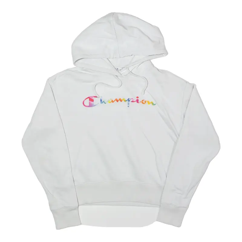 CHAMPION Cropped Hoodie White Pullover Womens M