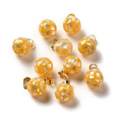 Natural Yellow Shell Dyed Round Charms