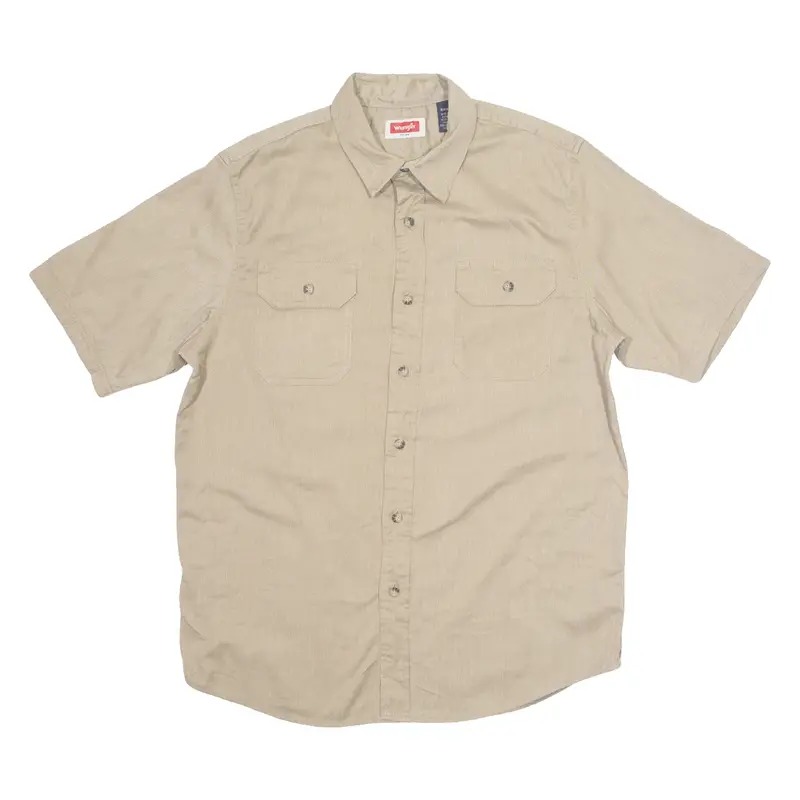 WRANGLER Mens Plain Shirt Brown M